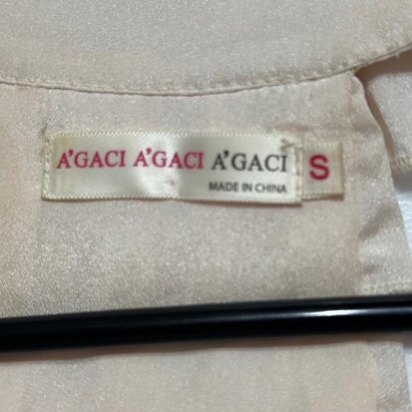 A'gaci Ruffle Mini‎ Dress Sleeveless Racerback Two Tone Brown Beige Pleated S - Picture 3 of 6